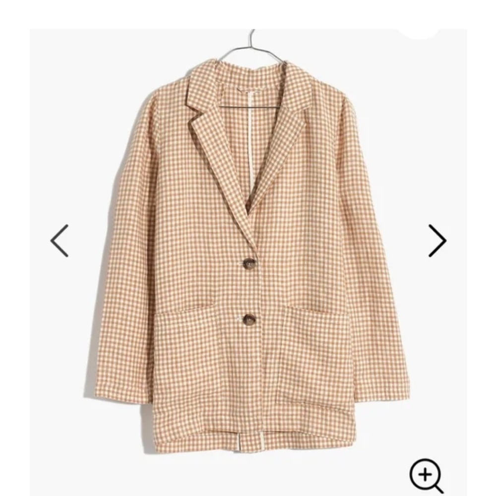 Madewell Tan Checkered Blazer